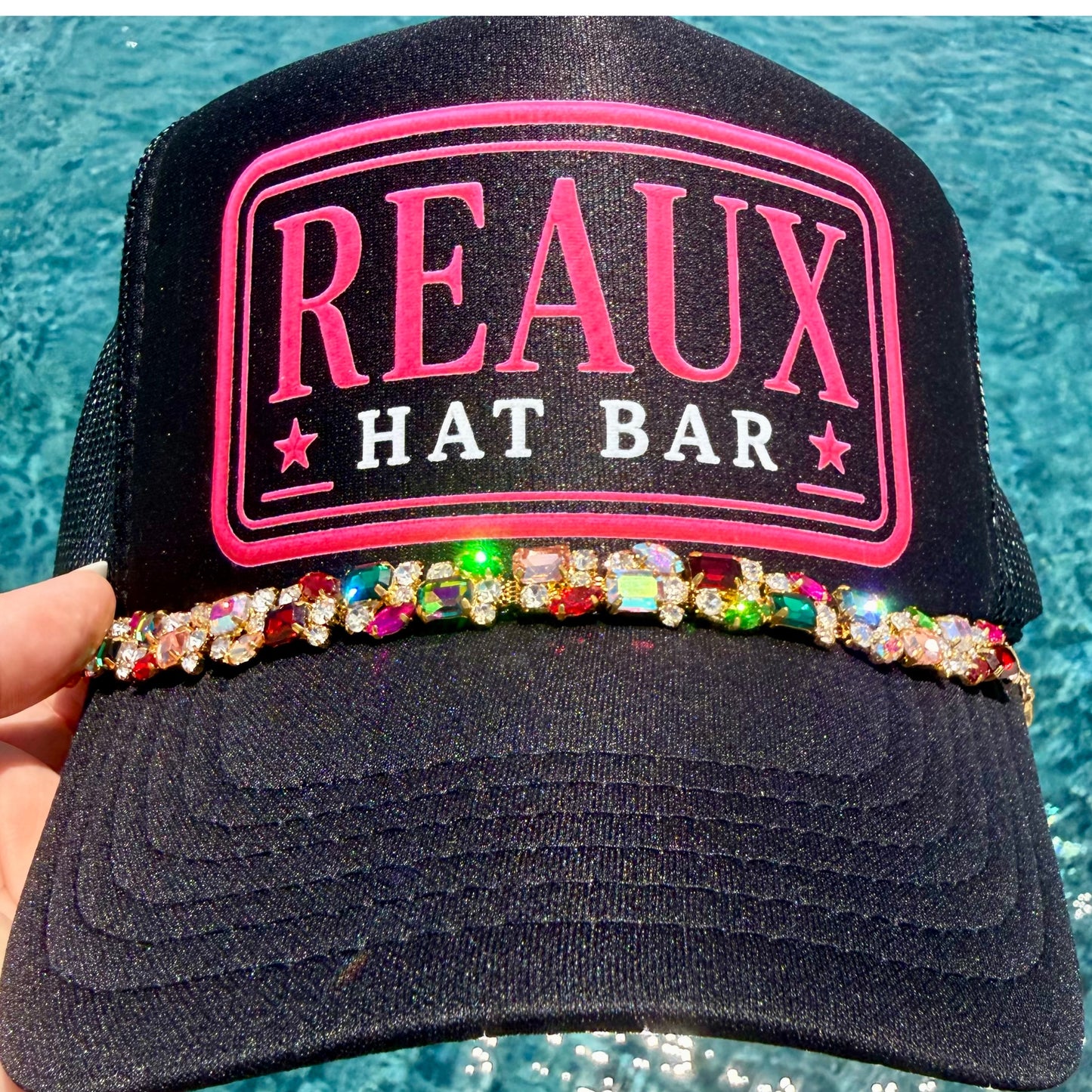 Multi Color Jewel Hat Chain