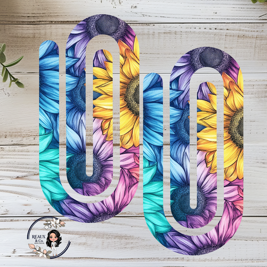 Rainbow Floral Paperclips