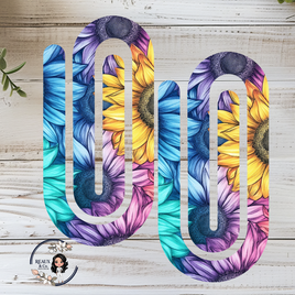 Rainbow Floral Paperclips