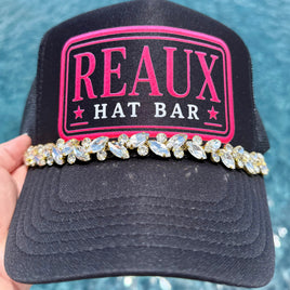 Crystal Clear Gold Hat Chain