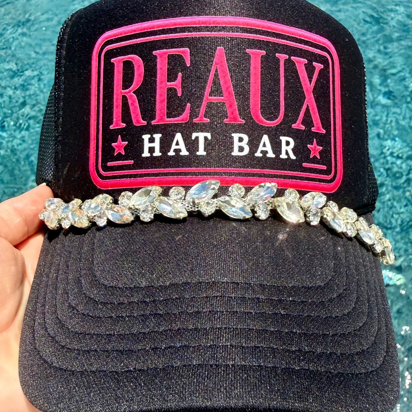 Crystal Clear Silver Hat Chain